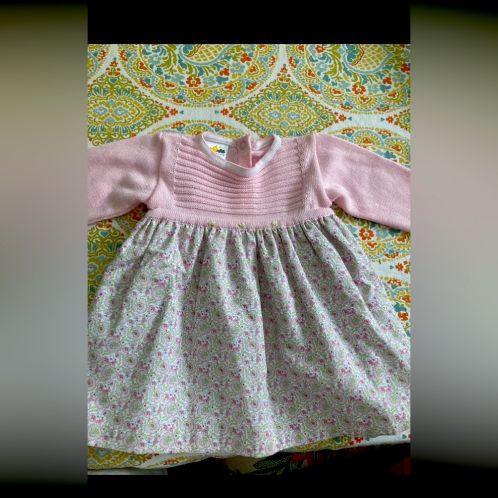 New girl 6 month knit with flowered Dolce Goccia